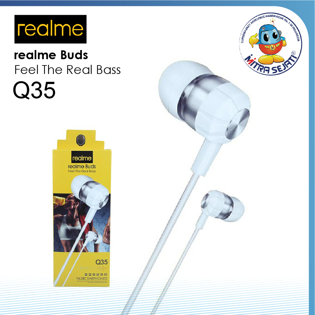 Handsfree Headset Earphone Stereo Branded Realme Buds Q35 -AHFQ35RM