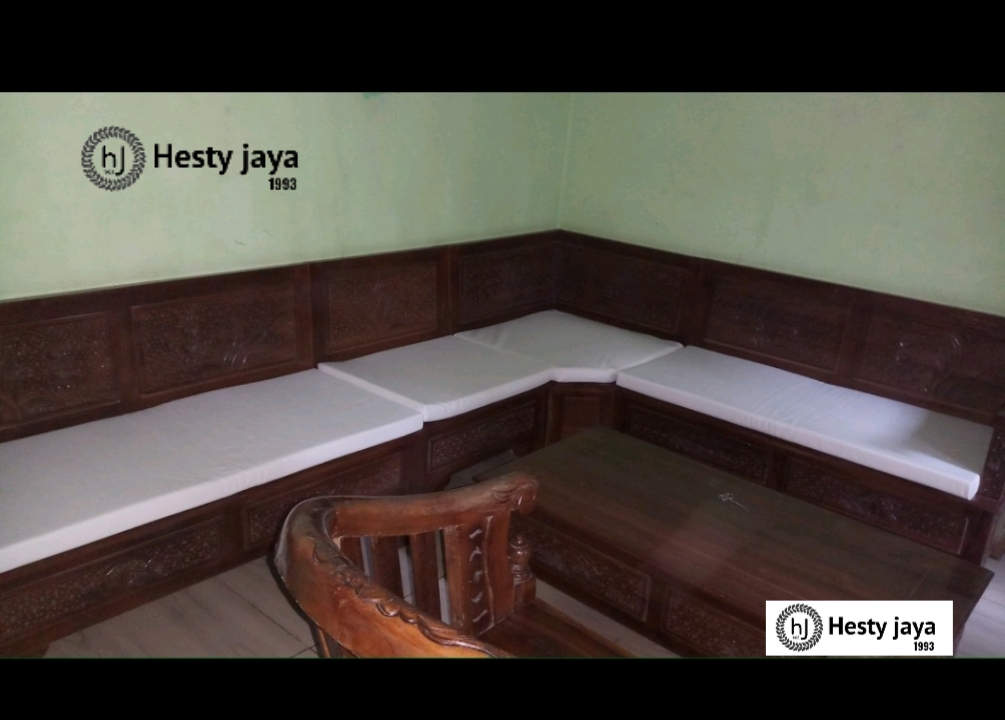 SET ALAS DUDUK SUDUT KURSI KAYU / KURSI TAMU TEBAL 5CM