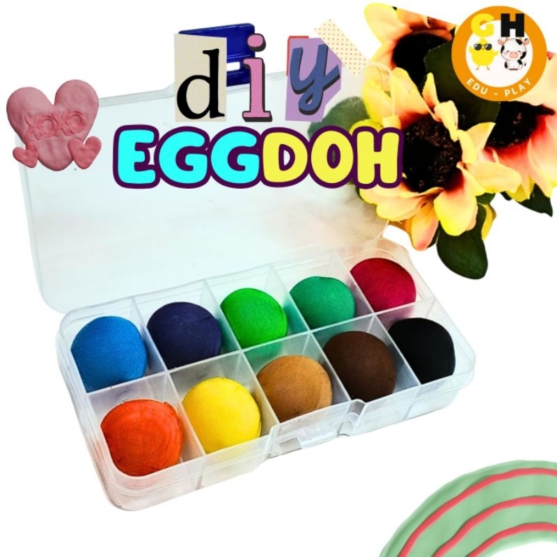 Eggdoh Playdoh Dough 10 warna Edible Colorful Candy by GH EduPlay