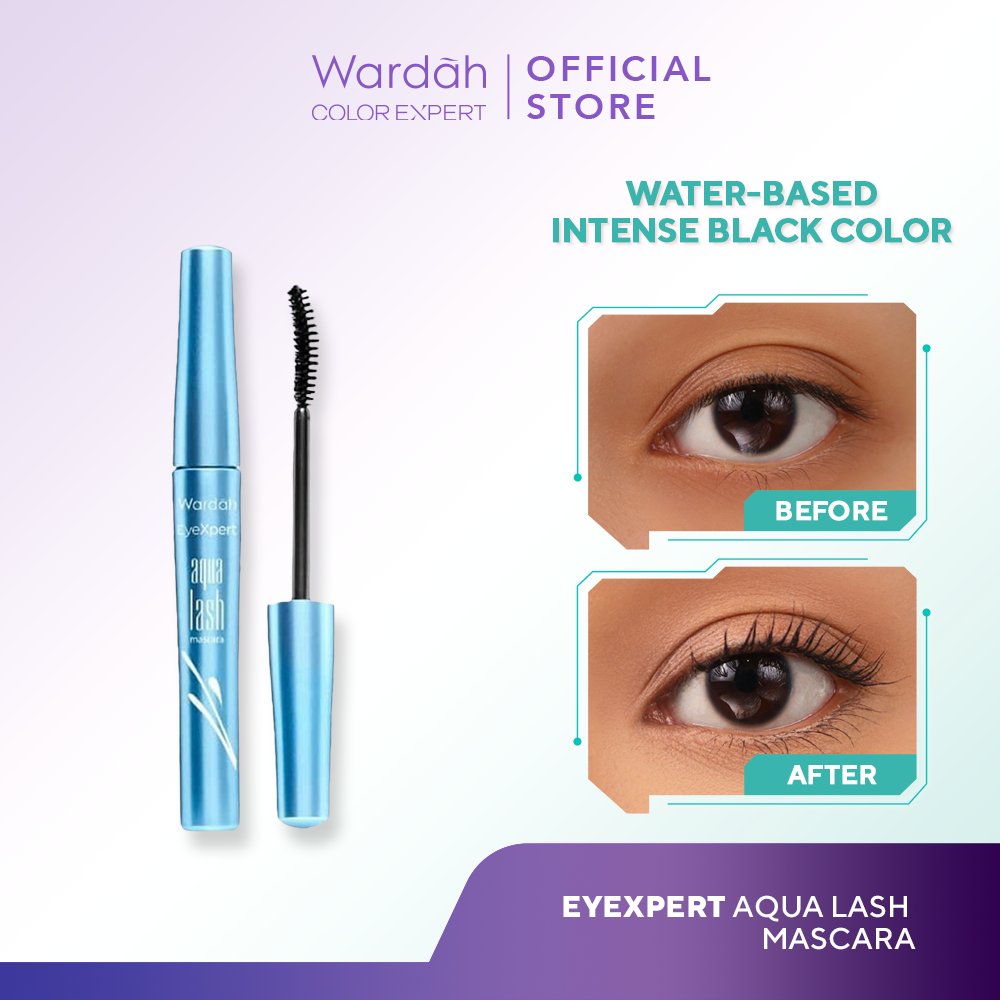 Wardah EyeXpert Aqua Lash Mascara - Bulu Mata Tebal Panjang Cepat Kering - Warna Intense dan Wate...