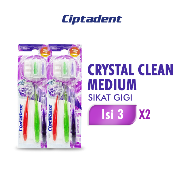 [Paket isi 2] CIPTADENT Sikat Gigi Crystal Medium Kotak Isi 3