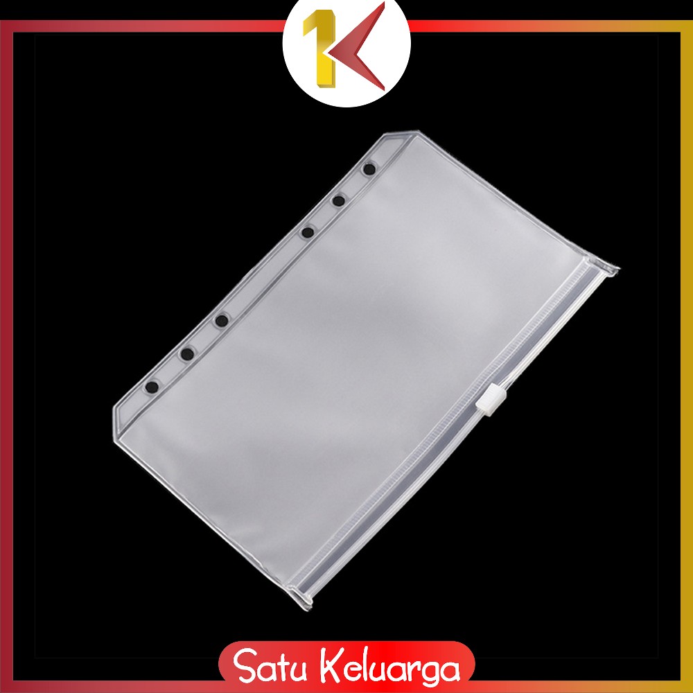 SK-C1105 Zipper Pocket Binder A6 Transparan 6 Hole / Transparent Hand Book Bags Ziplock Tempat Uang
