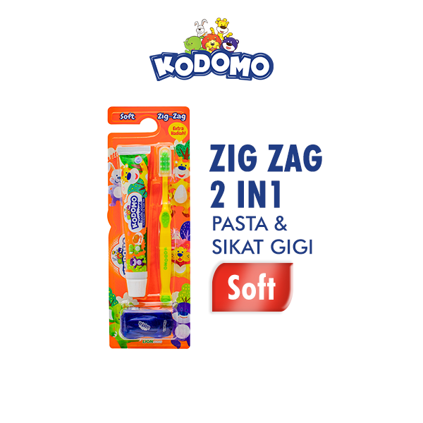 KODOMO Sikat Gigi Zigzag 2 IN 1