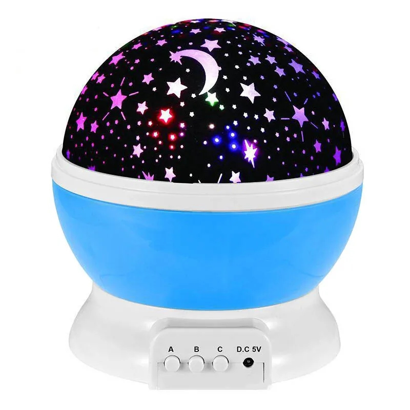 Lampu Tidur Proyektor Bulat Bulan Bintang Star Moon Putar Star Master Hias Kamar anak pink biru ungu