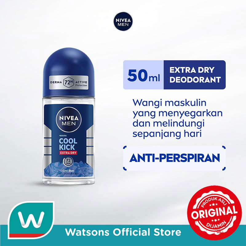 Nivea Men Deodorant Roll On Cool Kick Extra Dry Cool Blue 50ml