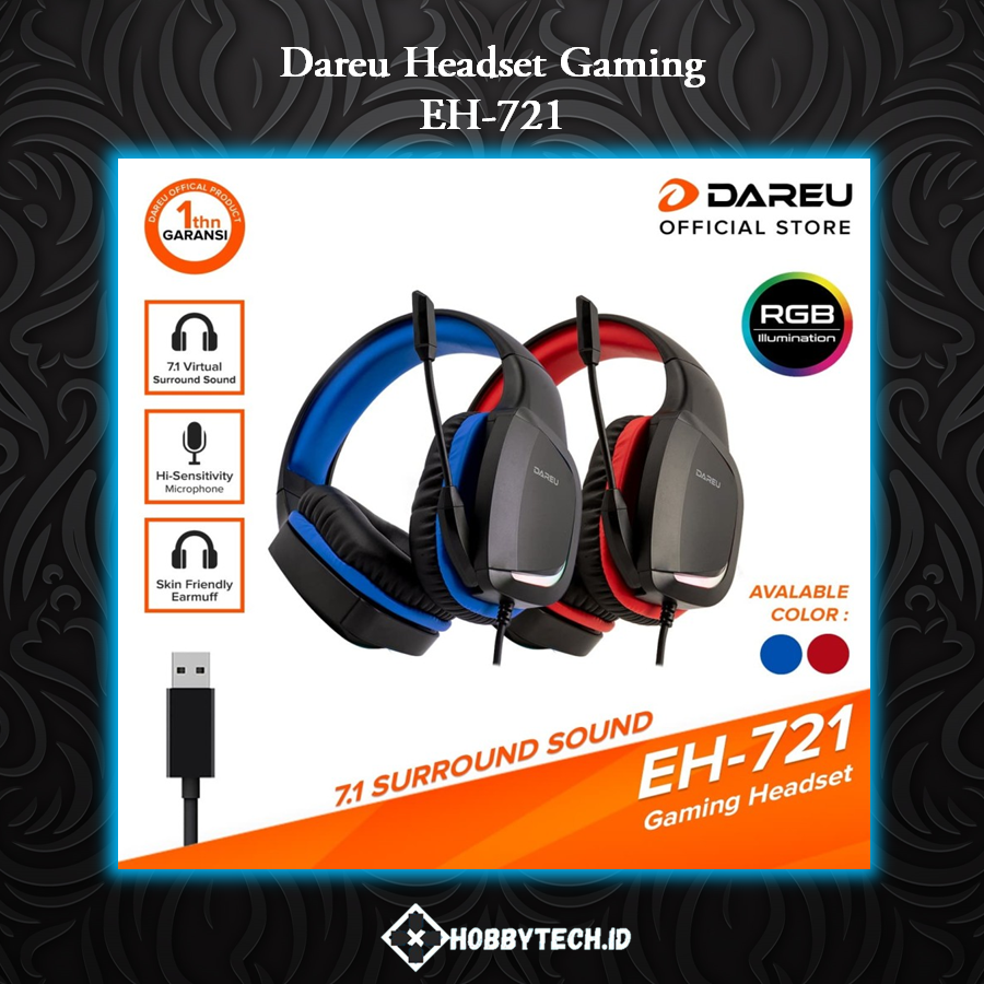 DAREU EH-721 Gaming Headset 7.1 Surround Sound