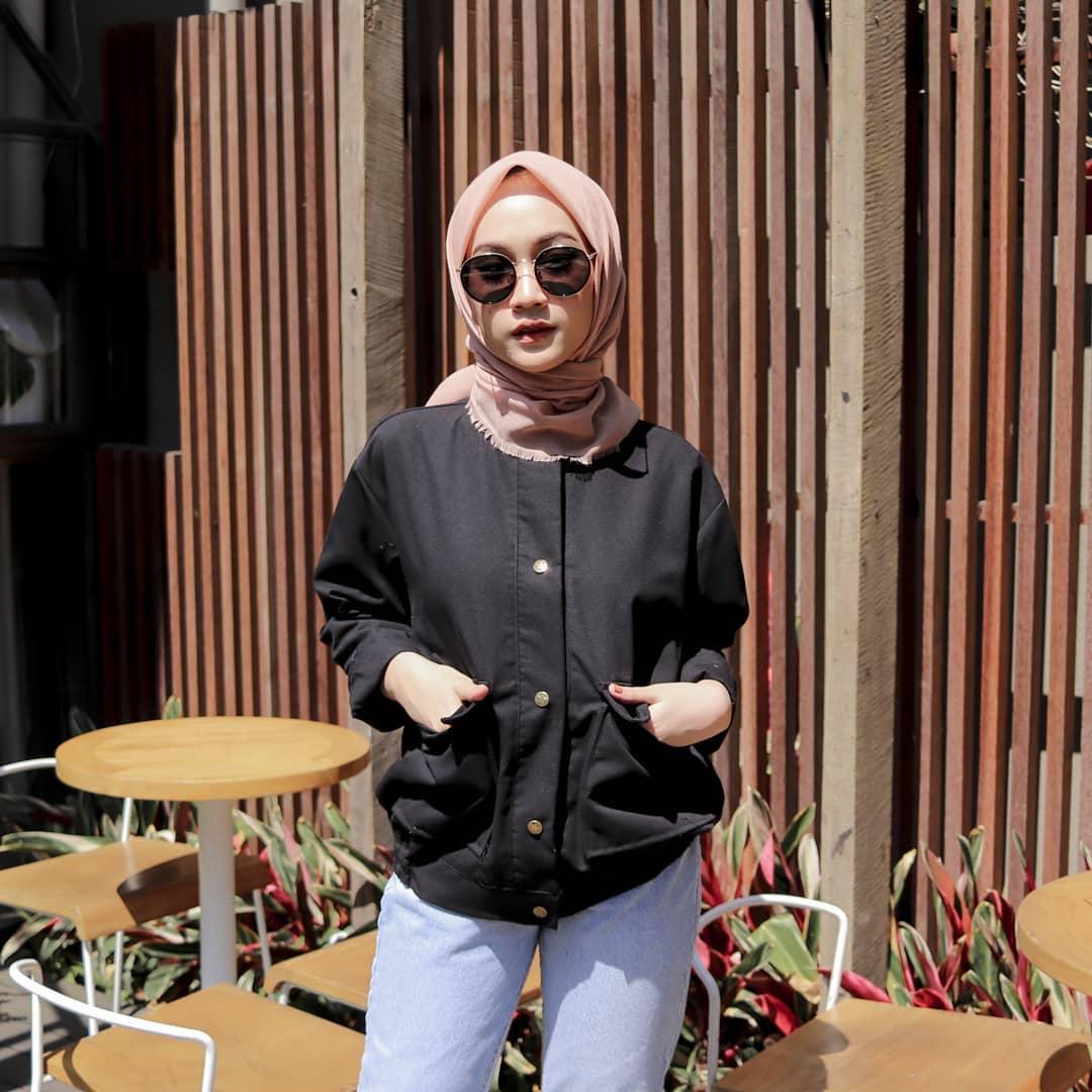 Baju Muslim Modern SALLY JAKET Kanvas Pakaian Musim Dingin Modern Baju Wanita Casual Atasan Remaja Muslim Hijab Jaket Casual Outher Fashion Kekinian Baju Hangat Murah Outer Trendy 2019