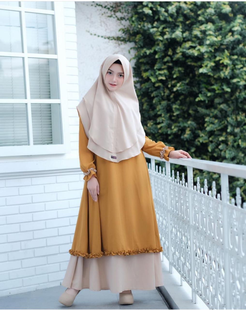 Baju Muslim Modern Gamis NISA SYARI Moscrepe (Free Hijab / Khimar ) Terusan Wanita Trendy Modern Baju Panjang Stelan Syar’i Polos Muslim Gaun Dress Pesta Murah Terbaru Pakaian Modis Simple Syari Couple Set Jumbo Casual Elegant 2019