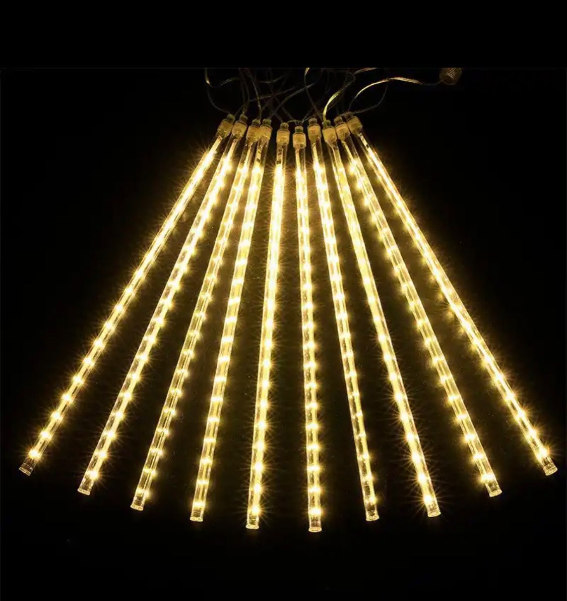 LAMPU LED HUJAN METEOR 10 BATANG 50 CM MERAH PUTIH POHON RGB 8 HIAS DEKORASI RAMADHAN AGUSTUS