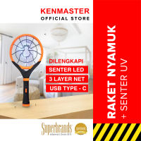 Kenmaster Raket Nyamuk / Raket Serangga / Mosquito + Senter UV - Pembunuh Serangga - MOSQ017
