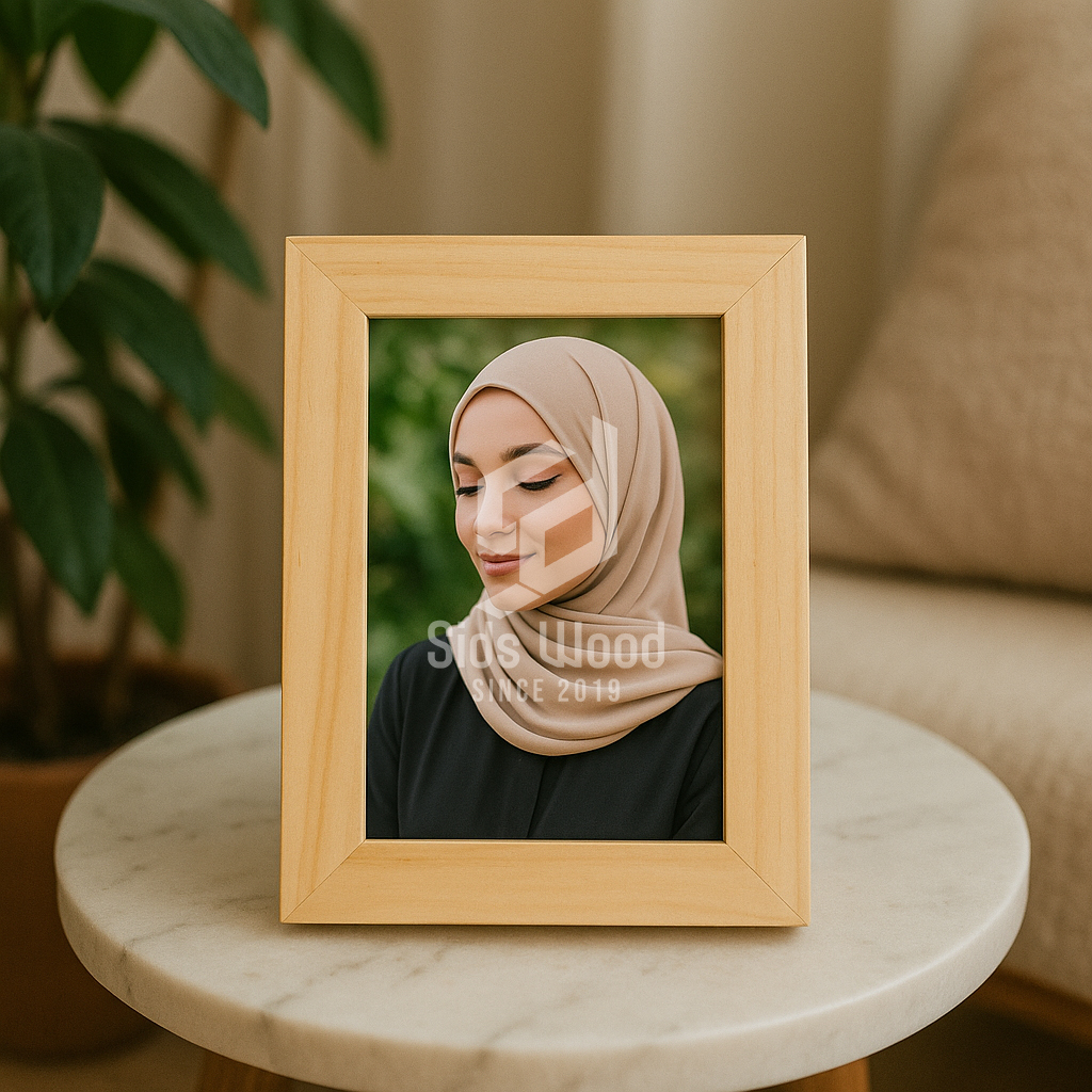 SidsWood [PG2] Pigura Kayu Jati Belanda 2R (6x9cm) – Bingkai Foto Estetik Handmade