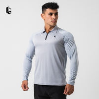 Lockerwear Polo Long Sleeve Sport Half Zipper Pria Baju Lengan Panjang Kaos Olahraga Tennis Golf Gym Fitness Quick Dry Fit
