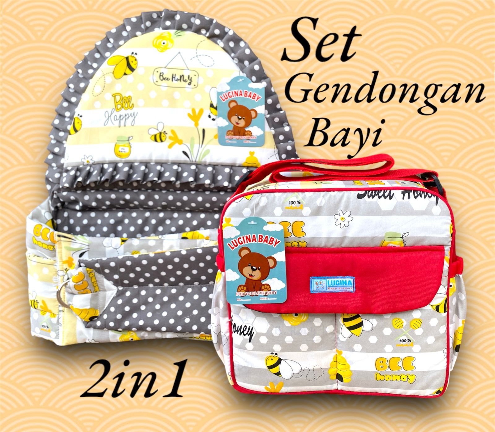 set 3in1/2in1 gendongan samping bayitas medium& selimut terbaru