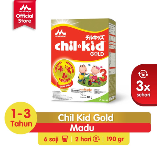 Morinaga Chil Kid Gold Susu Formula Pertumbuhan Anak Usia 1-3 Tahun Madu 190gr