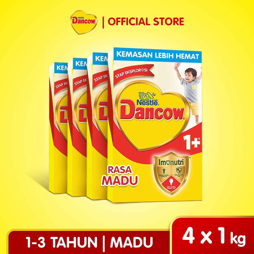 Nestlé Dancow 1+ Rasa Madu 1-3 Tahun 1kg x4 (Monthly Pack)