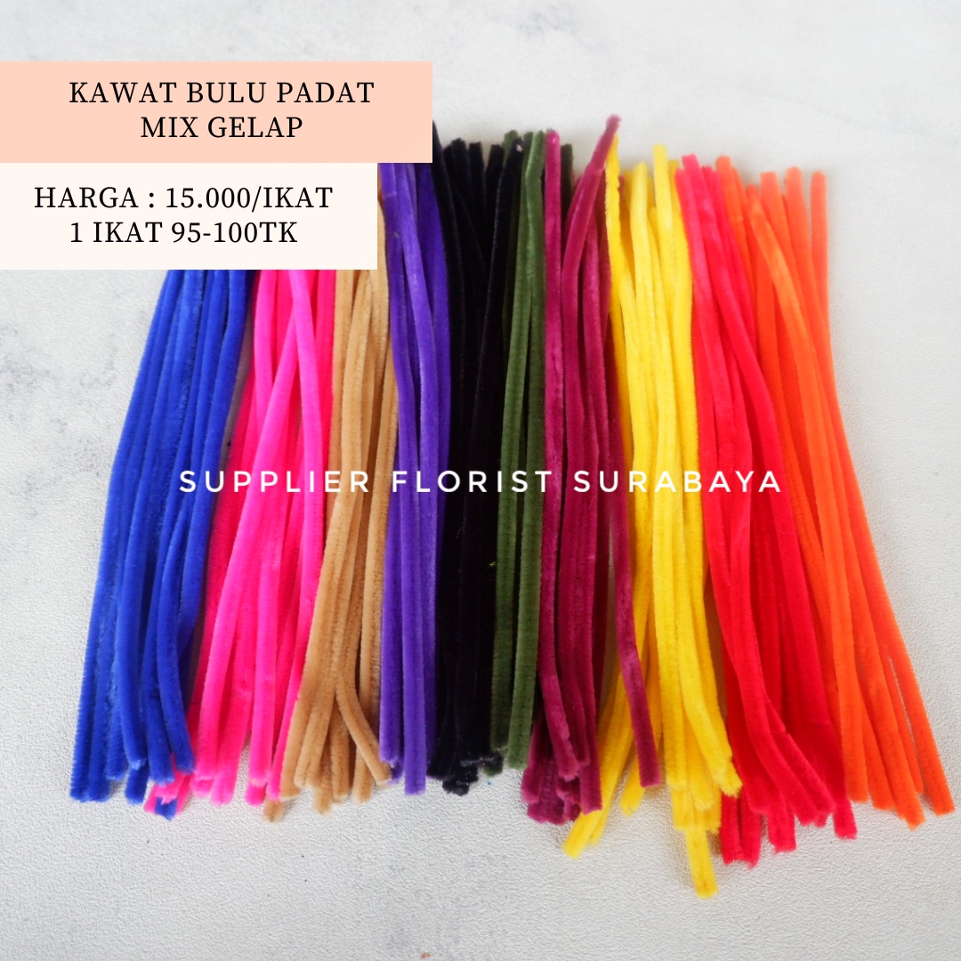 SFS - [+-100 BIJI] TERMURAH !! KAWAT BULU MERCY PASTEL PIPE CLEANER BLUDRU BELUDRU CHENILLE KREATIF ANAK EDUTOYS WARNA POLOS KAWAT SOUVENIR KAWAT LENTUR BENTUK BENTUK BUNGA