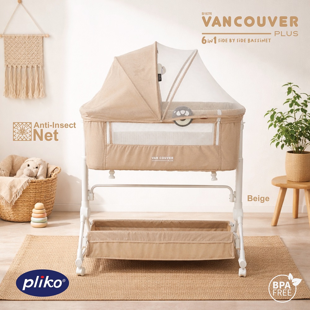 Box Bayi Pliko Vancouver PLUS 6 in 1 Side by Side Sisi Bisa Turun Ranjang Bayi Tempat Tidur Anak