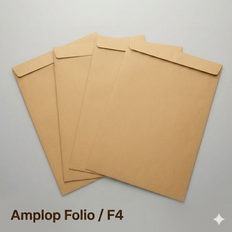 AMPLOP KERTAS COKLAT (Folio / F4) | Map Coklat Polos - Tersedia Variasi Plus Tali & Tanpa Tali | Amplop Lamaran Kerja