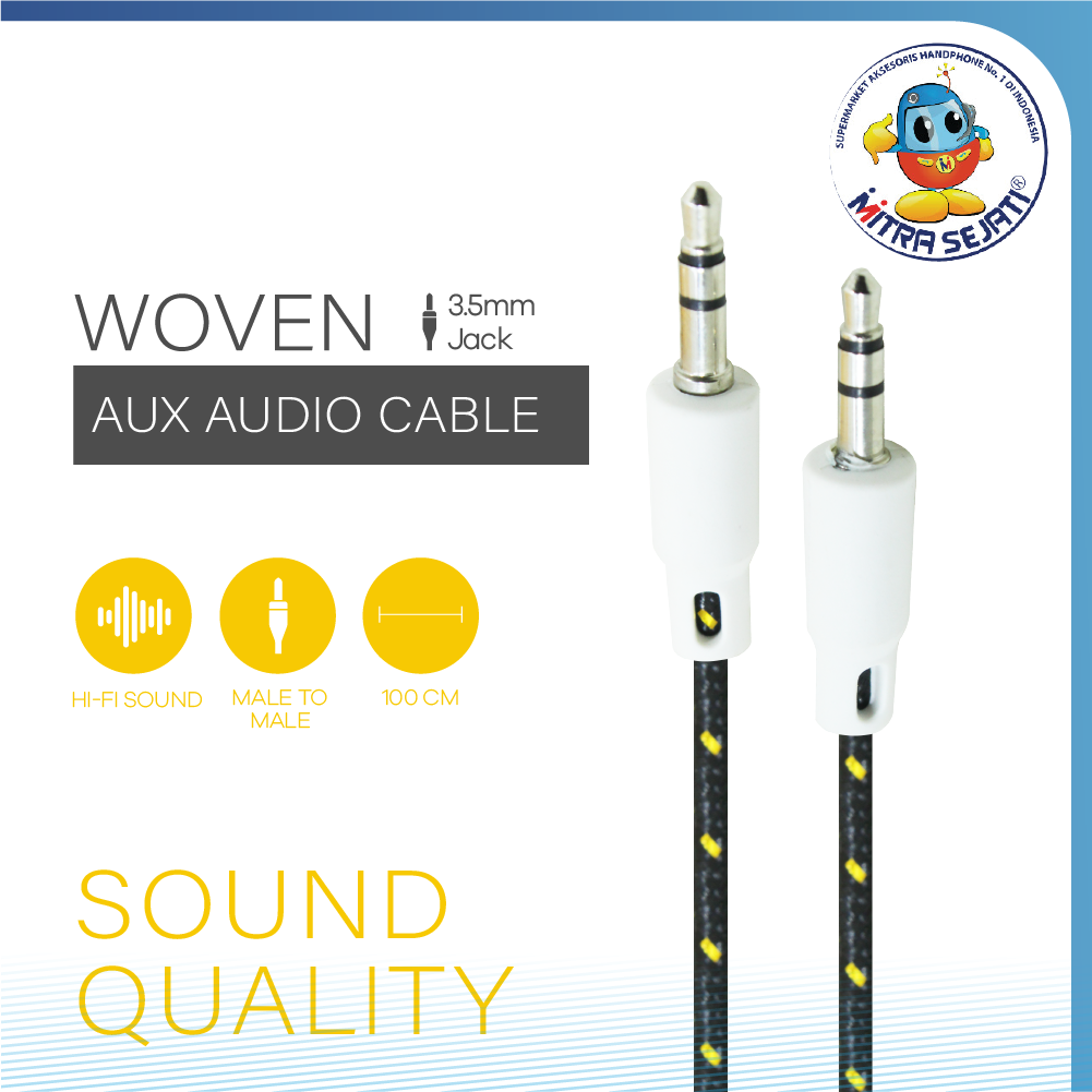 Kabel Audio Jack 3.5 Woven 1IN1-1KAJ35W1IN1