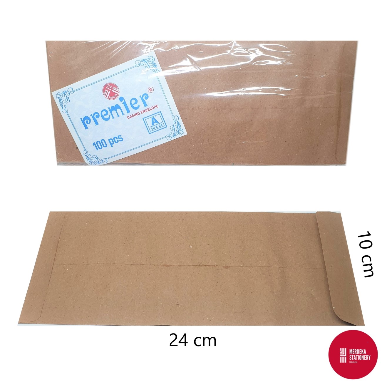 Amplop/Envelope/Surat Gaji/Kabinet/Cabinet Coklat Premier Casing A 10×24cm 100 Lembar