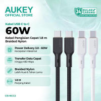 AUKEY Kabel Charger 60W USB C to USB C Fast Charging Braided Nylon 1.8M iPhone Samsung Macbook Laptop CB-NCC2