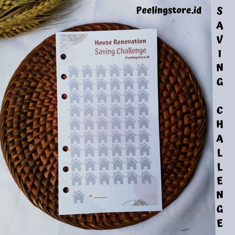 1LEMBAR SAVING CHALLENGE TANTANGAN MENABUNG VERSI AESTHETIC