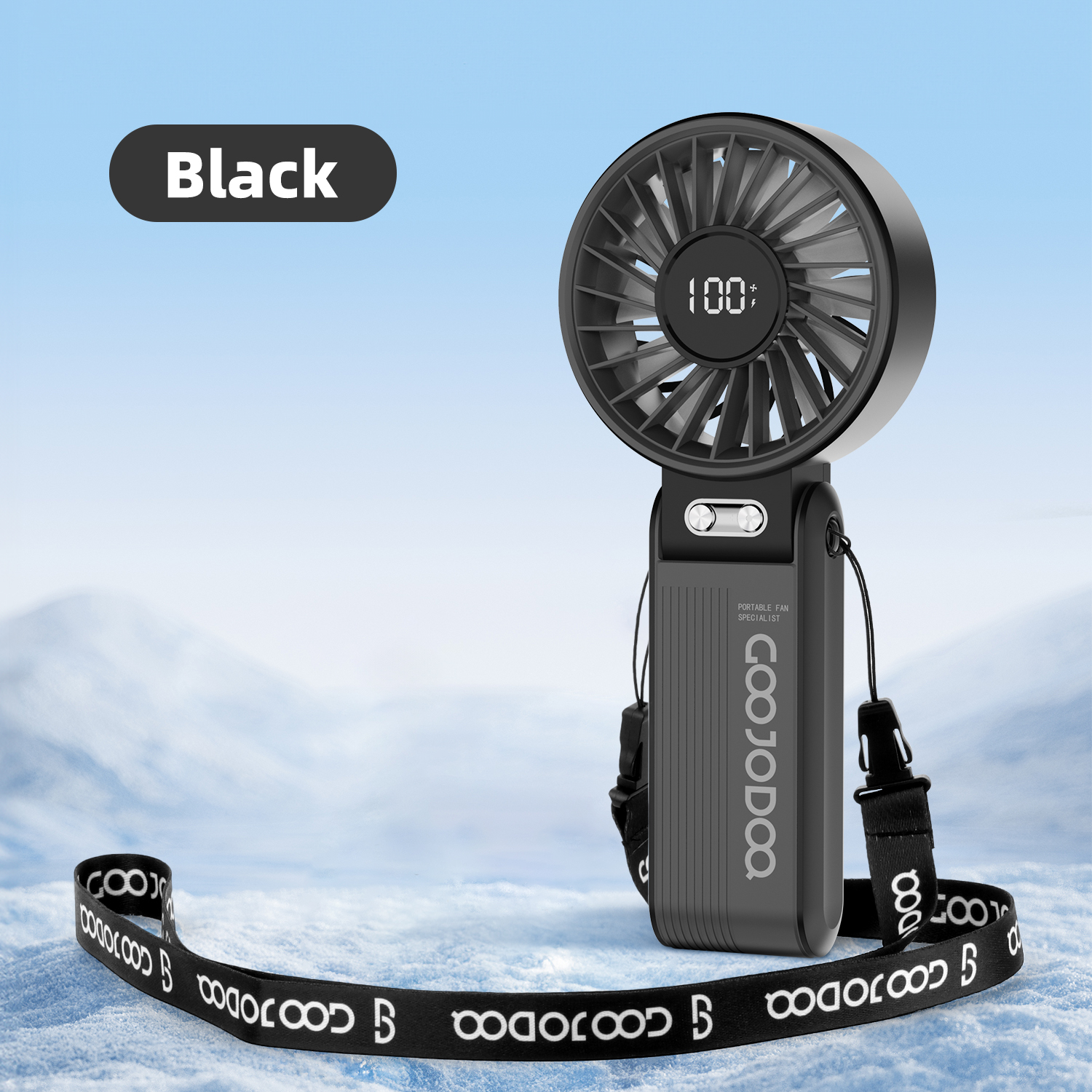GOOJODOQ  High Speed 4000mAh Mini kipas Handheld Mini Fan Air flow 100 Gear kipas angin Stepless ...