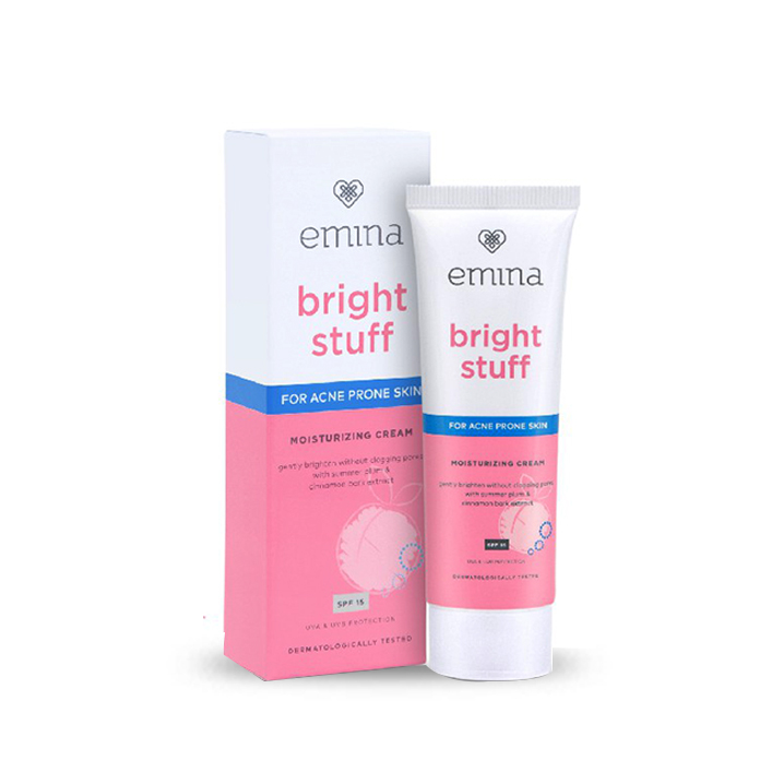 Emina Bright Stuff Acne Prone Moisturizer 20 ml / Pelembab muka untuk wajah rentan berjerawat dan kusam