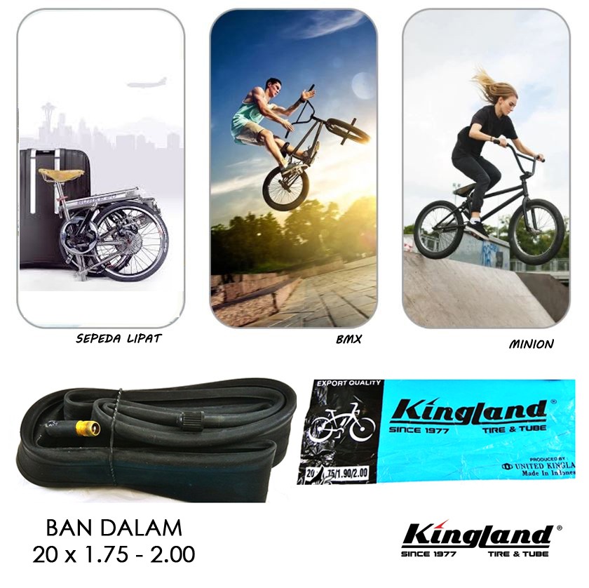 Ban Dalem Sepeda Lipat BMX Minion Seli 20 x 1.75 AV Ban Dalam KINGLAND 20'' x 1.75 Inner Tube BICYCLE TUBE TOP BERKUALITAS