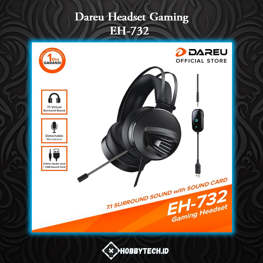 DAREU EH-732 7.1 Surround Sound Gaming Headset with SOUND CARD