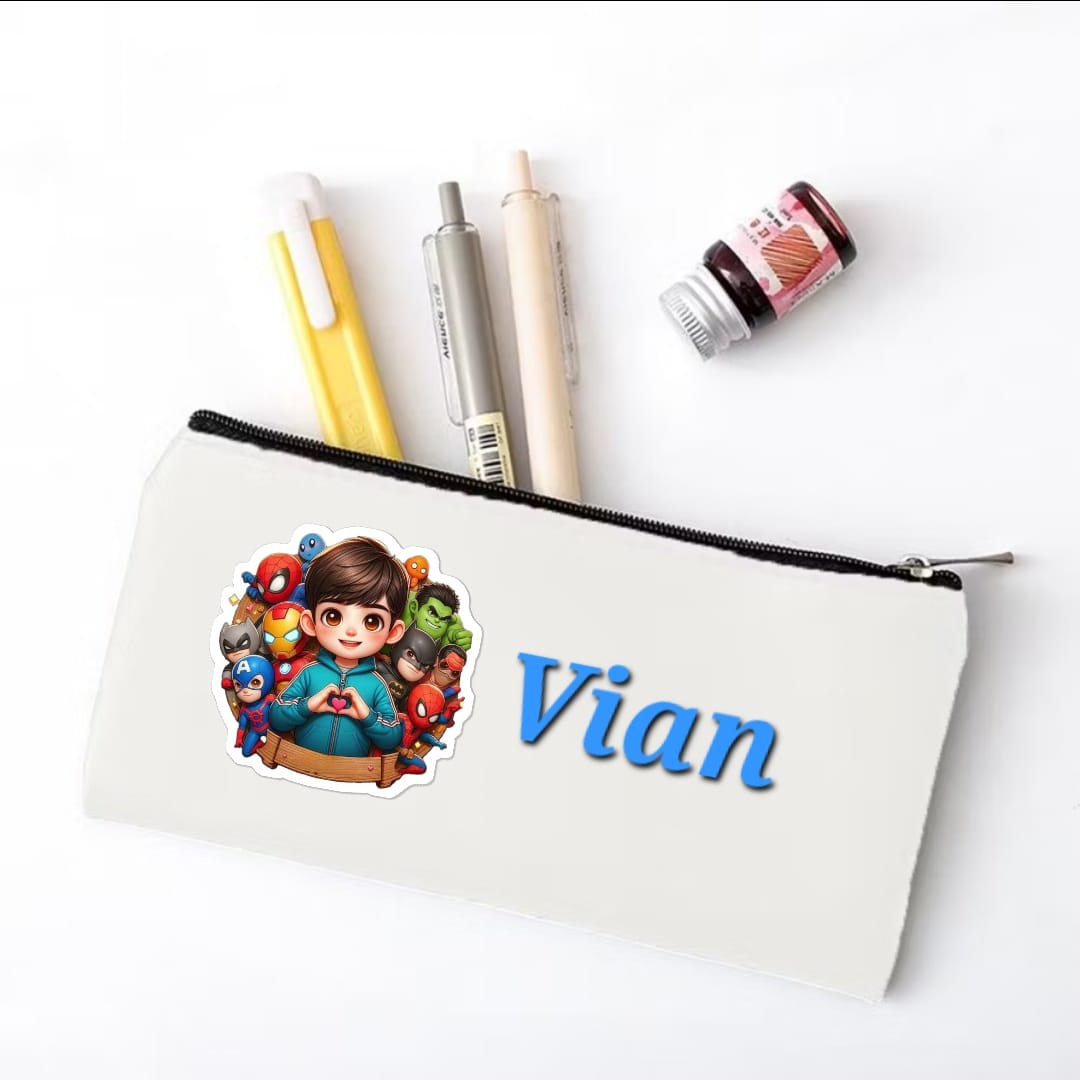 tempat pensil custom nama lucu pouch lucu sablon nama pouch kosmetik pouch serbaguna