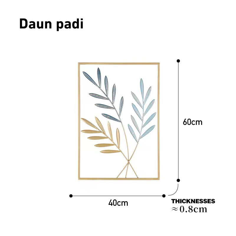 Frankybee Wall Decor Hiasan Dinding Aesthetic Frame Metal Gold Wall Art Decor Pajangan Dinding Dekorasi Wall 40*60cm