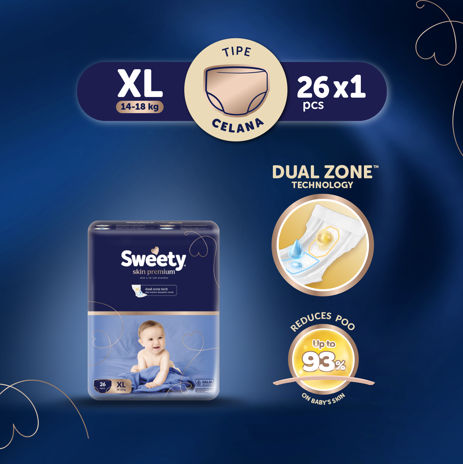 Sweety Skin Premium Pants XL26 (14-18kg)