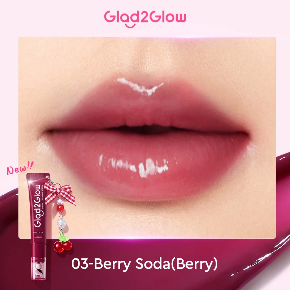 Glad2Glow BRIGHTENING LIP SERUM 7g Mencerahkan Melembabkan dan menambahkan warna 3in1