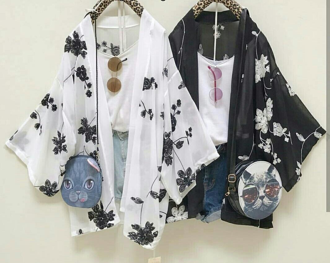 AddaStock Fashion Wanita Outwear / Kimono / Cardigan Wanita - Koreansilk addastock fashion wanita outwear / kimono / cardigan wanita – koreansilk