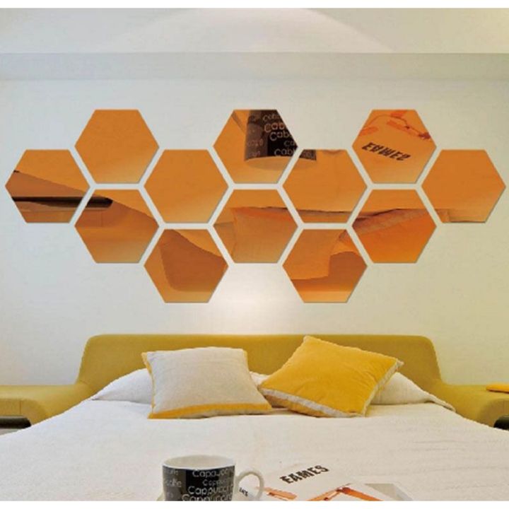 Kaca Cermin Hexagonal Cermin Aesthetic Dekorasi Kamar/Dinding Murah Berkualitas