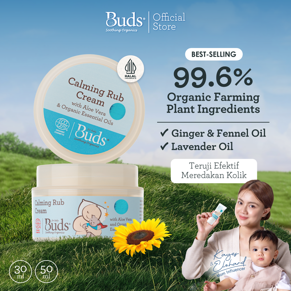 Buds Organics Calming Tummy Rub Cream - Krim Bayi dan Anak