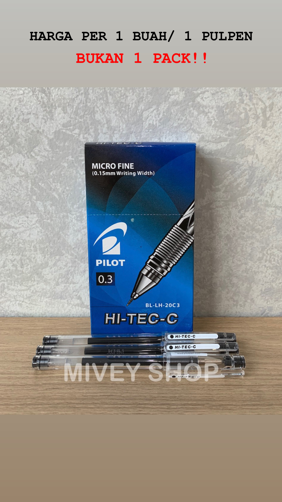 3 Pcs/ 3 Buah Pulpen Pilot Hi-Tec-C 03mm