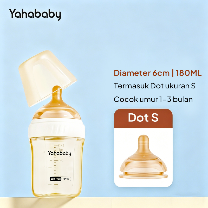 YAHABABY Bayi Botol Susu PPSU 180ML/280ML Anti Kolik Anti Kembung Bebas BPA Newborn