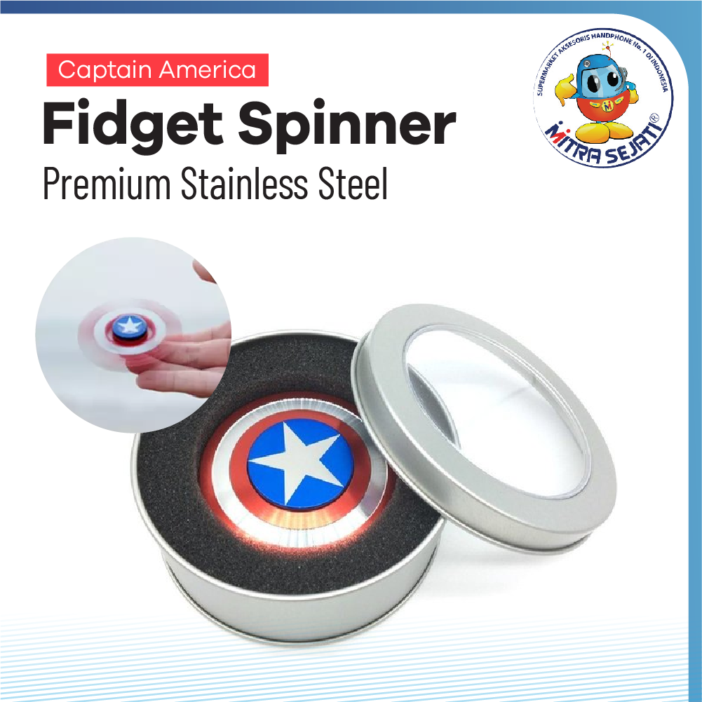 Fidget Spinner Captain America Premium Stainless Steel Hand Fidget Spinner-1FIDSCAP