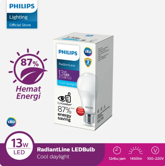 [HADIAH] Philips Lampu LED Radiantline LEDBulb 13W 6500K Putih