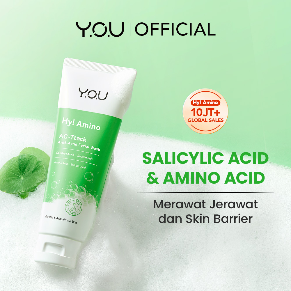 YOU Hy! Amino AC-Ttack Anti-Acne Facial Wash Jerawat Kulit Berminyak 100g