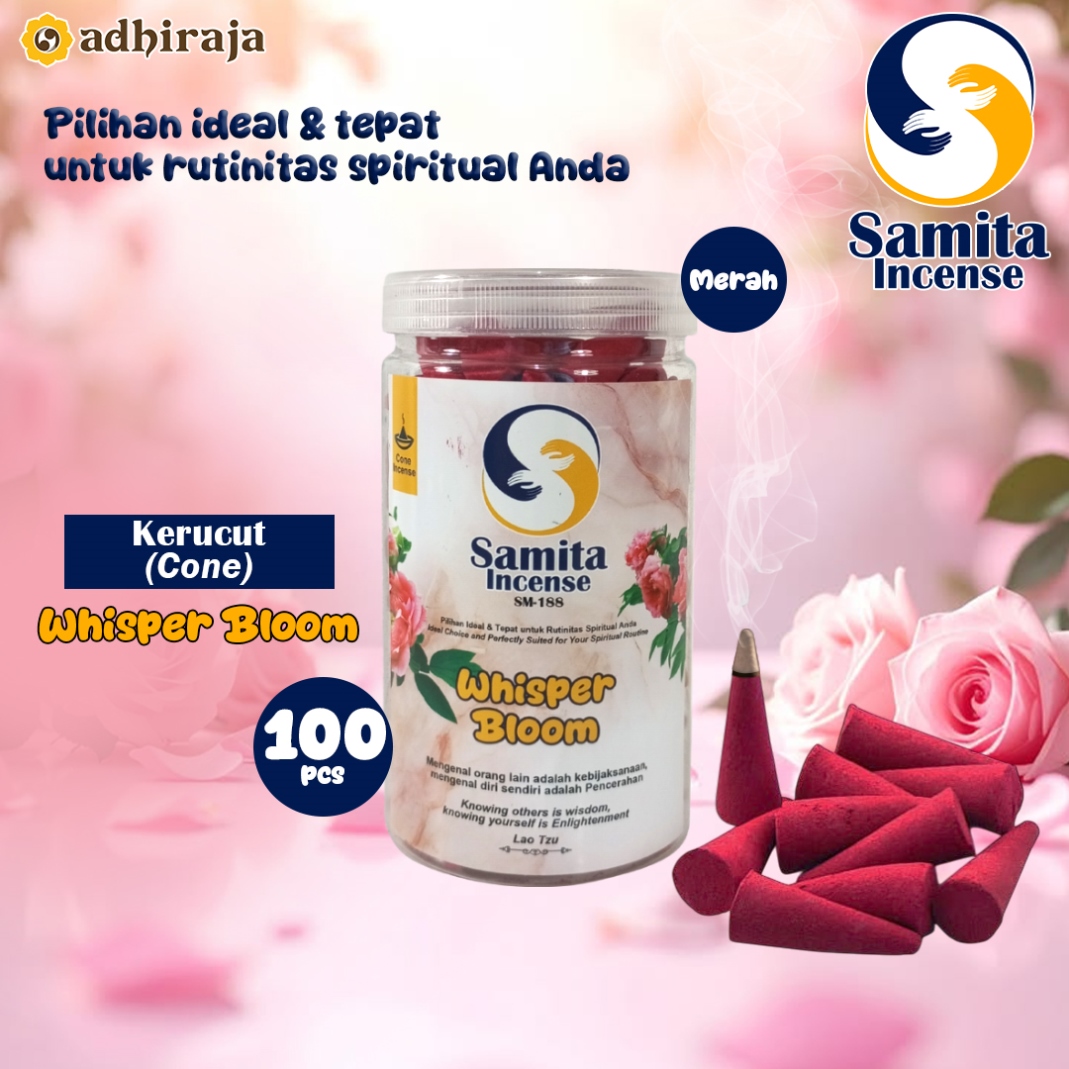 Dupa/ hio kerucut/ tumpeng Samita 100 pcs Whisper Bloom merah