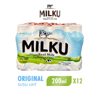 MILKU Susu UHT Susu Siap Minum Original 200ml isi 12 [Karton]