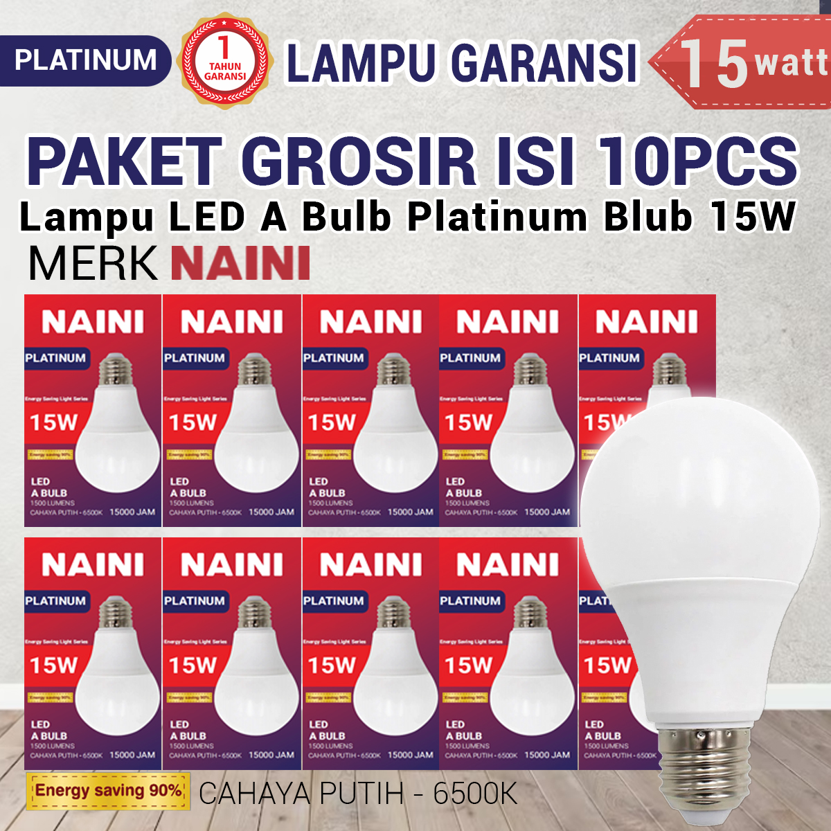 Paket Usaha Grosir 10pcs Bergaransi Lampu LED Bohlam Platinum Blub 5w 7w 9w 12w 18w 21w 25w Putih umur 15000jam -bq
