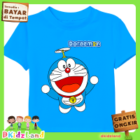 Kaos Anak Laki Laki Lengan Pendek Motif Doraemon Warna Blue Bahan Adem 1-10 Tahun Dkidzland