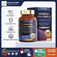 Totaria Magnesium Complex 700mg Suplemen 12-in-1 dengan Glisinat & Malat Dukungan Otot & Relaksasi 120 Kapsul
