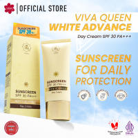 Viva Queen White Advance Day SUNSCREEN Cream SPF 30 PA+++ with NIACINAMIDE UV A & B & BLUE LIGHT PROTECTION & Extra Emollient & Moisturizer