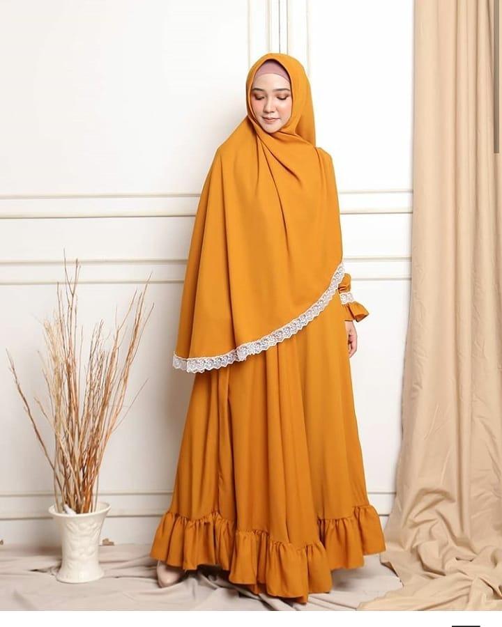 Baju Muslim Modern KHODIJAH SYARI Bahan MOSSCRAPE Dapat GAMIS + KHIMAR Gamis Syari Set Khimar Terbaru 2021 Gamis Syari Remaja Simple Gamis Syar’i Wanita Jumbo BEST SELLER