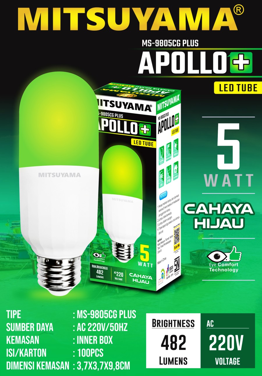 Win Grosir - Bohlam Lampu LED Tube Stik 5W 10W 15W 20W Mitsuyama Premier C Terang / Bohlam Lampu LED Tube Apollo Mitsuyama